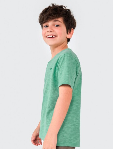 CAMISETA UNISSEX BÁSICA INFANTIL EN TELA FLAMÉ VERDE