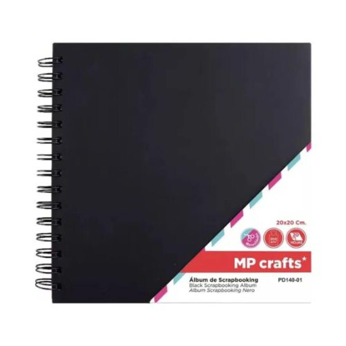 Album Para Scrapbooking Negro - 20x20 200 Gr 20hojas 