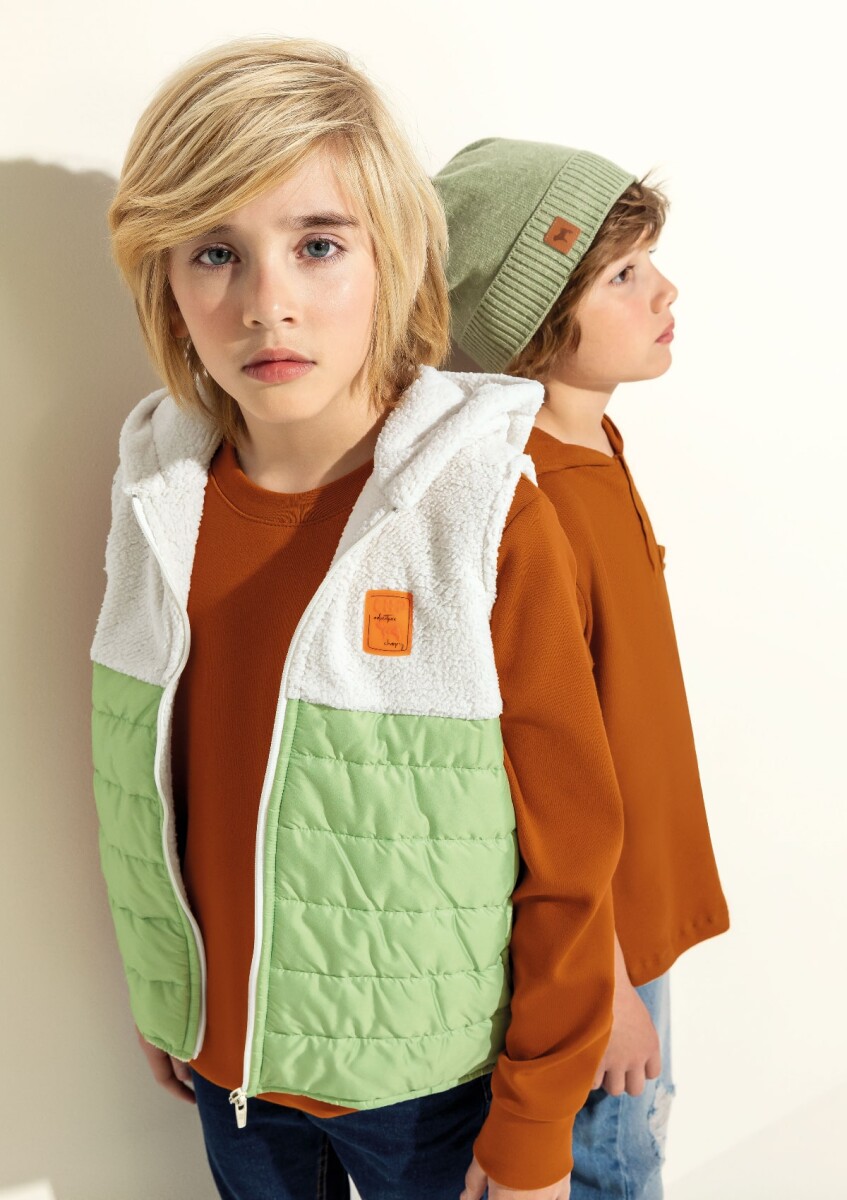 Chaleco Puffer - Teens - Blanco y Verde 