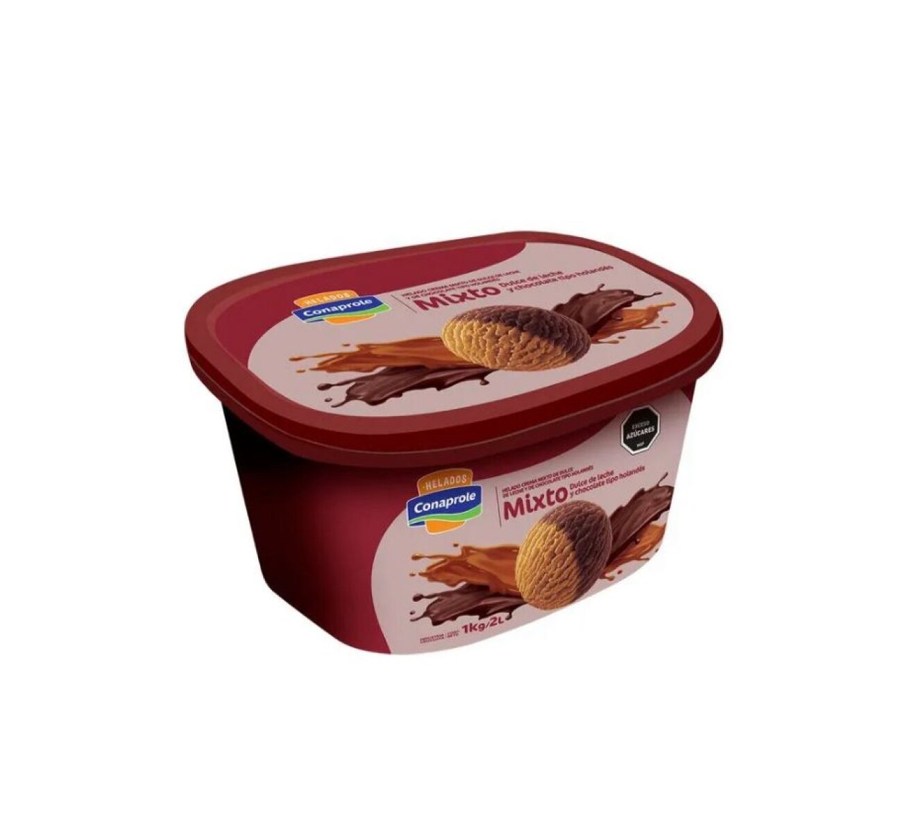 Helado Mixto de Dulce de Leche y Chocolate Conaprole 2Lts 