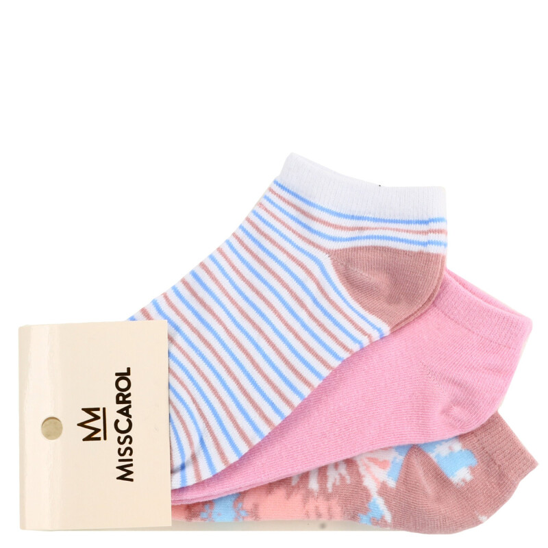 Medias de Mujer Miss Carol MEDIA PACK X3 SNIKER LUREX Rayas / Rosado / Rosado Salmon