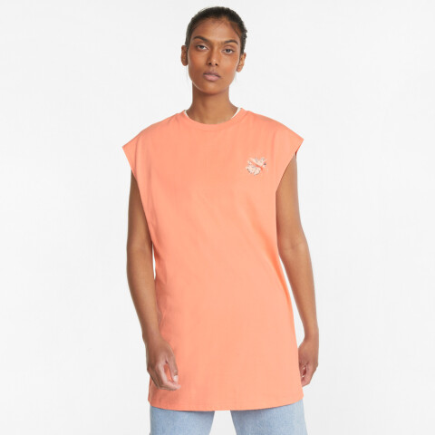 HF Sleeveless Oversized Tee - Mujer Peach Pink