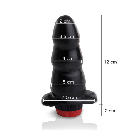 Plug Anal Escalonado Con Vibrador Negro