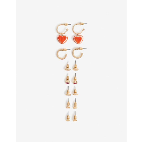 Set 7 Pares De Aros Color Dorado