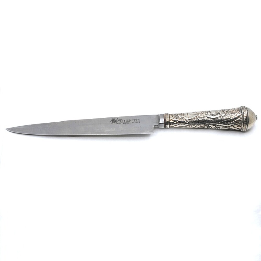 Cuchillo cabo de plata, hoja Trento stainless steel. Usado Cuchillo cabo de plata, hoja Trento stainless steel. Usado