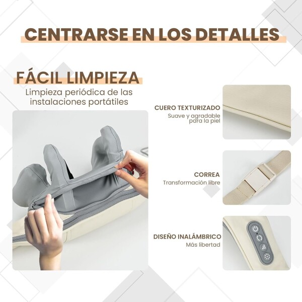 Masajeador Cervical Goldtech Electrico Espalda Cuello Hombro Variante Color Gris