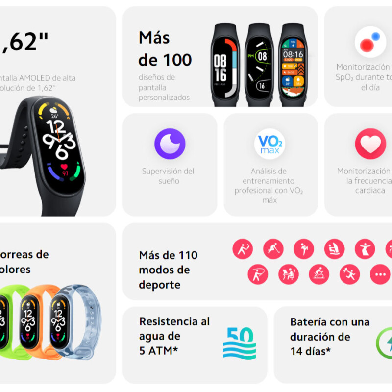 Xiaomi Smart Band 7: Tu Reloj Inteligente con Monitoreo de Salud Avanzado y Conectividad Inalámbrica Xiaomi Smart Band 7: Tu Reloj Inteligente con Monitoreo de Salud Avanzado y Conectividad Inalámbrica