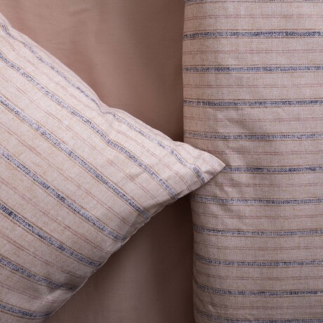 JUEGO SÁBANAS 1 PLAZA ALGODON-Y-POLIESTER NATURAL-BEIGE STRIPE BEIGE