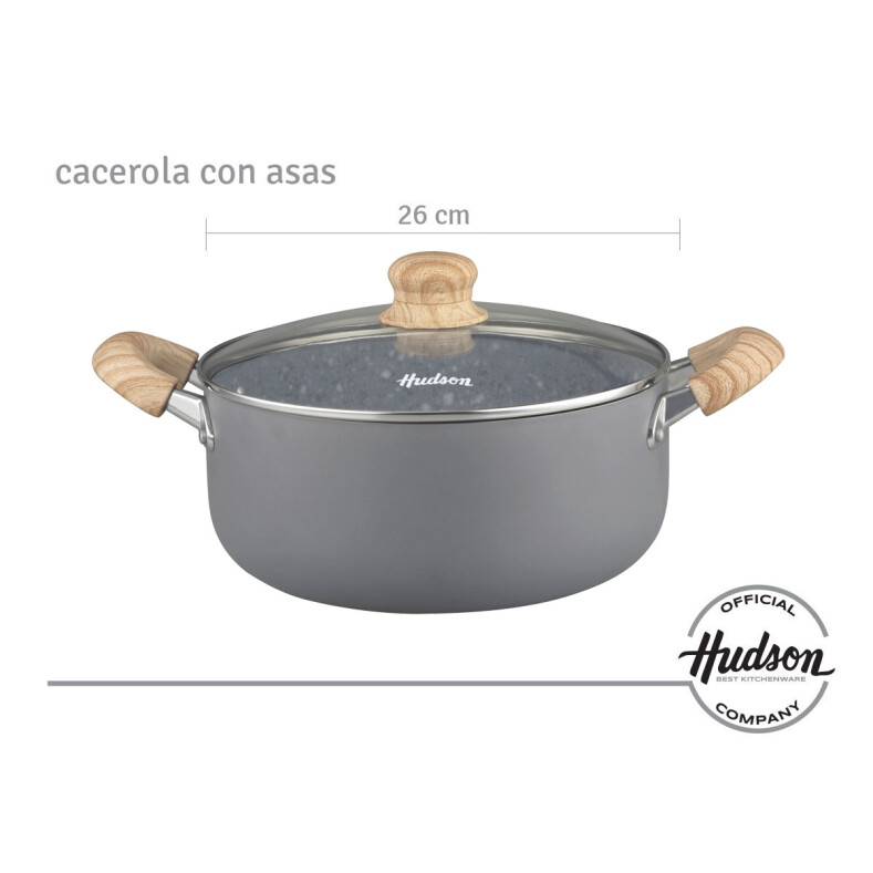 Cacerola Hudson De Aluminio C/antiadherente Granito 26