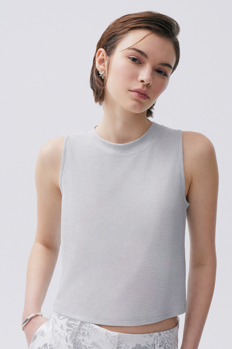Top Lumina Plateado