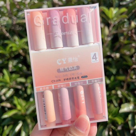 Marcadores x4 Unidades Colores Pastel Rosa