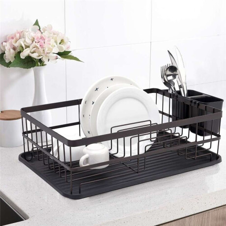 Escurridor Ac Bandeja/Cubiertera 40X30X14Cm Negro