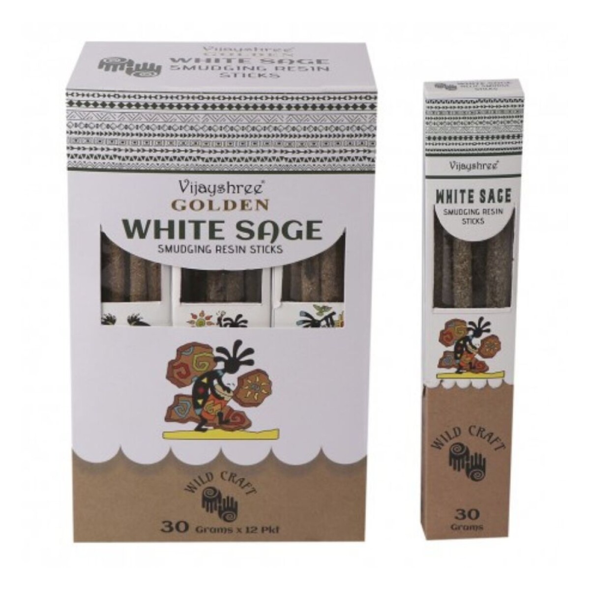 INCIENSO VIJAYSHREE - GOLDEN SMUDGING CAJA X12 - Salvia Blanca 