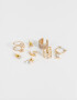 Bijou Cuff Con strass Set De Aros Combinados Con Strass - Dorado