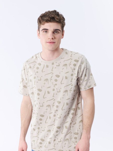 Remera estampa Estampa Beige