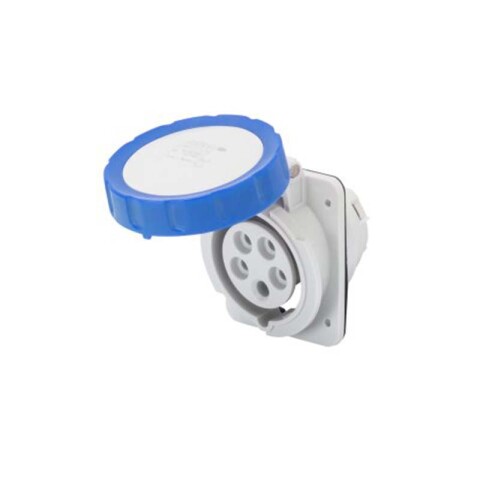 Tomacorriente de embutir industrial 3P+T 16A 9H 220V azul IP67 GG2228