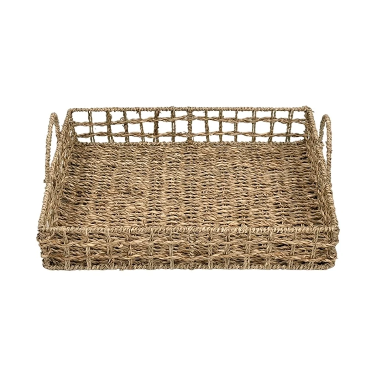 BANDEJA C/ASAS 45x35x8CM FIBRA NATURAL 