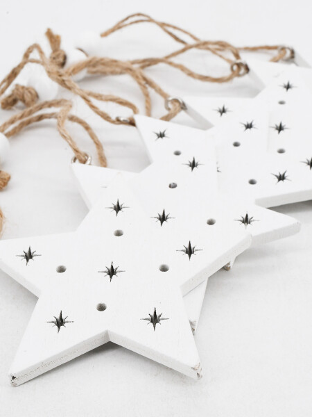 ADORNO COLGANTE MDF ESTRELLA 6PCS BLANCO