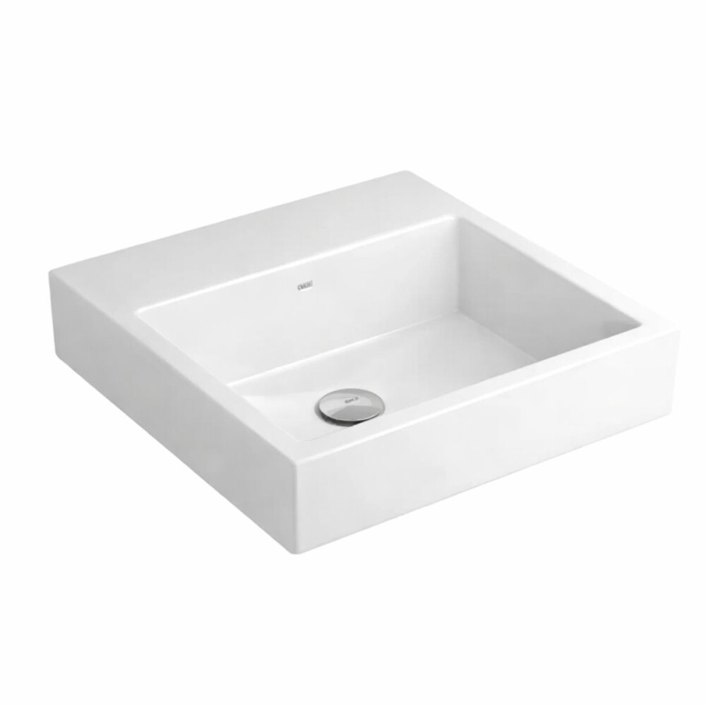 Bacha de sobreponer cuadrada 41 cm c/mesa blanca Deca Bacha De Sobreponer Cuadrada 41 Cm C/mesa Blanca Deca