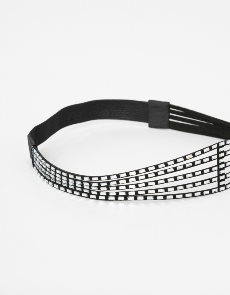 Vinchas Flexibles Halloween Vincha Flexible Con Strass "halloween" - Negro