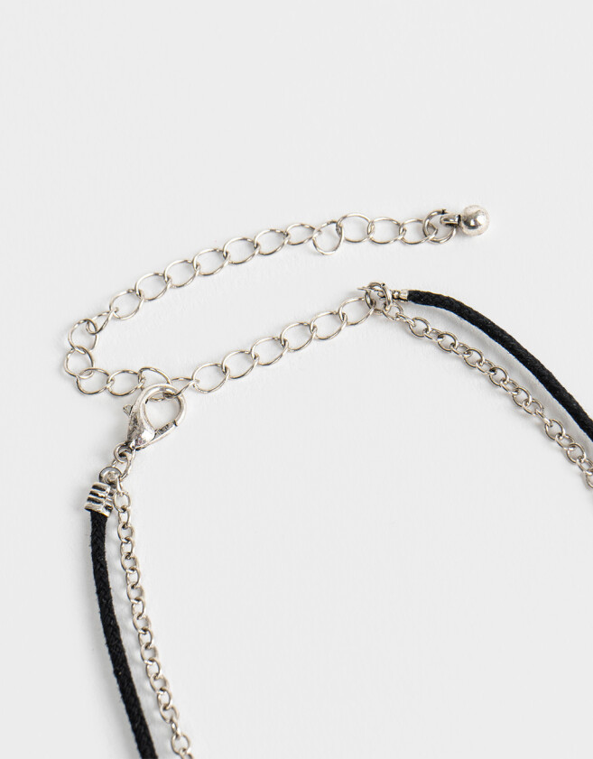 Collares Cortos Con flores Collar Corto Con Flores Antique - Plateado