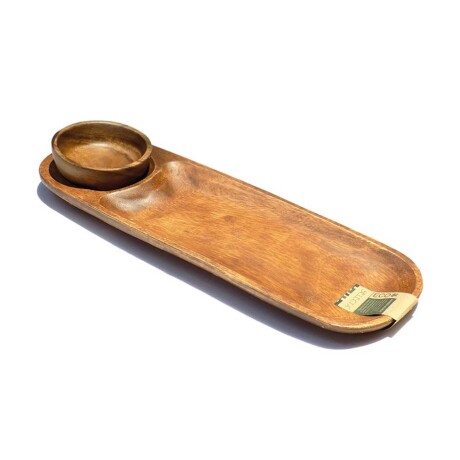 Bandeja Oval con Bowl en Madera para Picada 42x12x3Cm Marrón