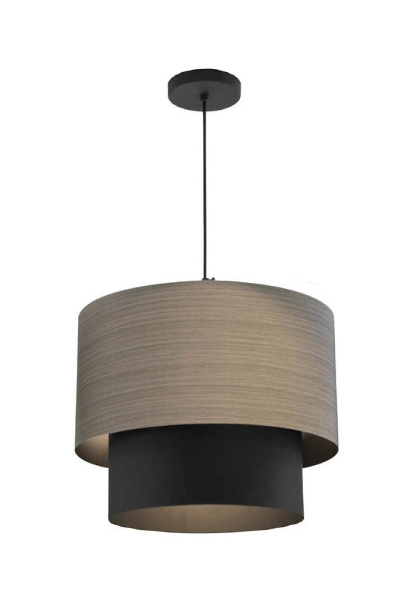 COLGANTE WOOD NEGRO Y MADERA 3XE27 ACERO Y PVC 