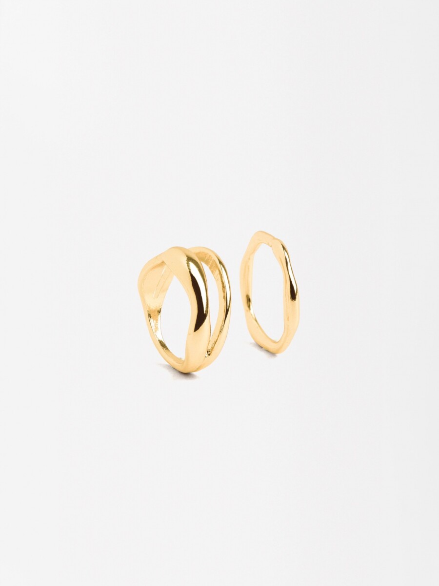 Set De Anillos Irregulares dorado
