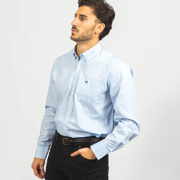 Camisa fantasia M/larga Raya Navy-Skyblue