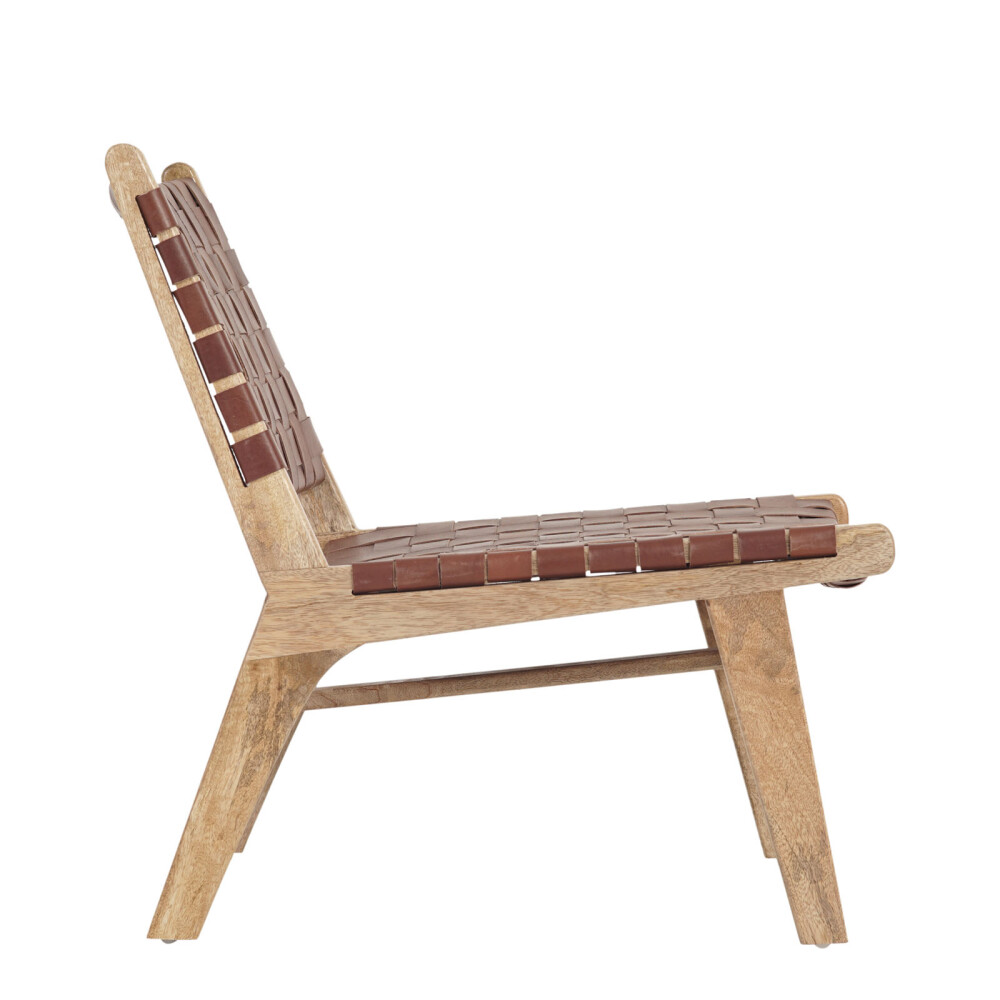 BUTACA CUERO-Y-MADERA MARRON KAIA
