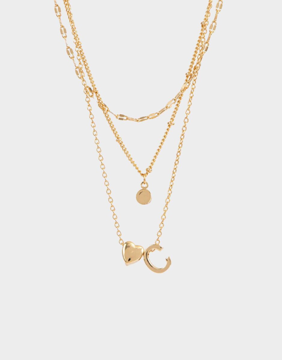 Collar Corto De Inicial ''e'' - Dorado 