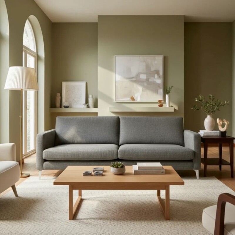 SOFA 3 CUERPOS - TAPIZADO TELA GRIS OSCURO - PATA ALUMINIO SOFA 3 CUERPOS - TAPIZADO TELA GRIS OSCURO - PATA ALUMINIO