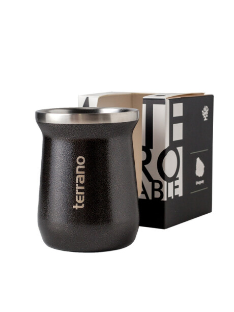 Mate Acero Inox. Camionero Negro Metalizado