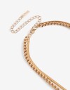 Collares Cortos Metal Collar De Cadenas - Dorado