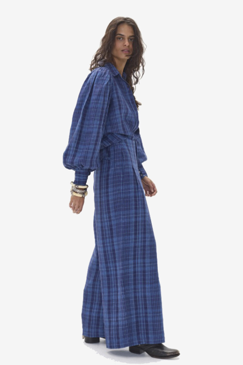 CAMILLE LINEN SHIRT Azul