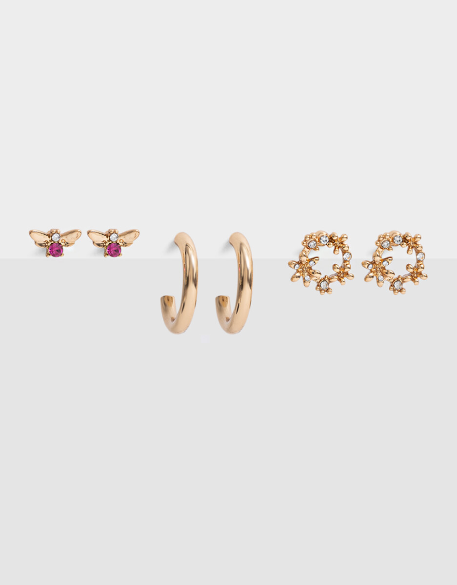 Sets De Aros Bañado En Oro 