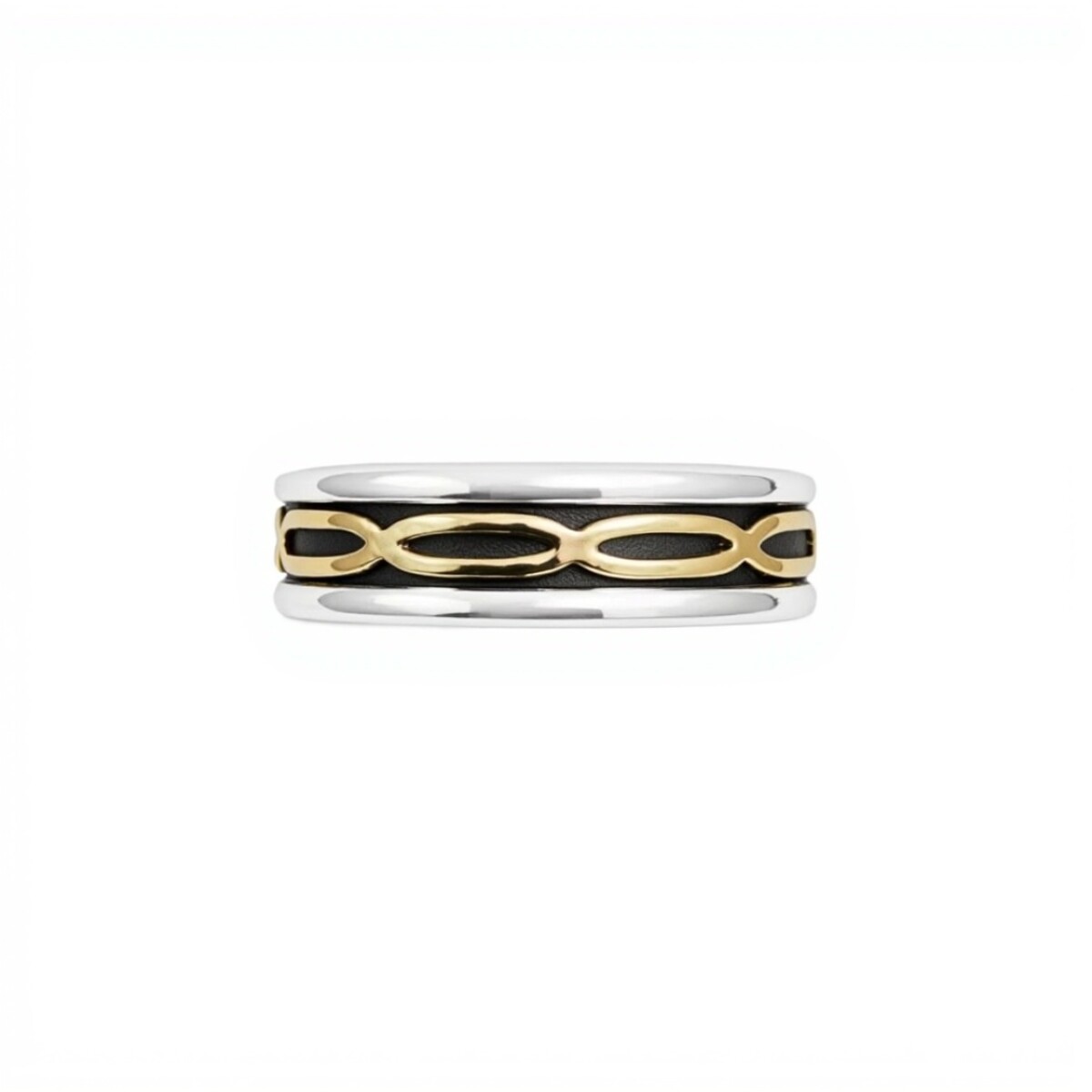 Anillo Union Infinita - Plata y Oro- Sin Piedra-AN5971 - sinpiedra 