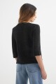Cardigan mangas 3/4 NEGRO