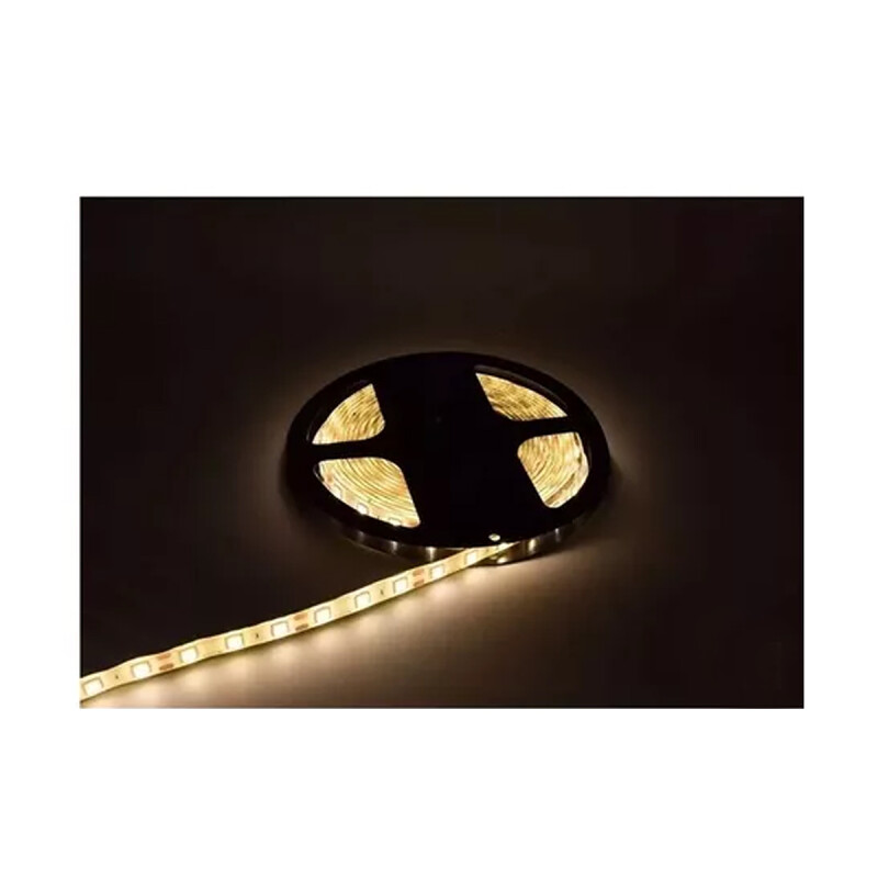 Cinta luz led cálida 5 mts + Transformador rgb 3528 CALIDO