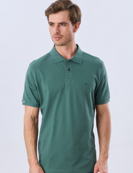 REMERA POLO LISA PIQUÉ Verde Oscuro
