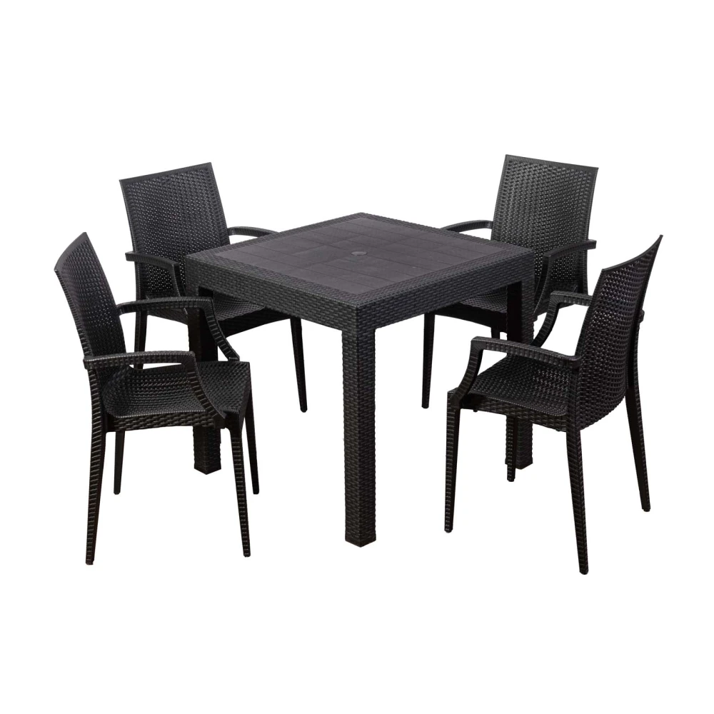JUEGO COMEDOR NEGRO POLIPROPILENO KOLEOS