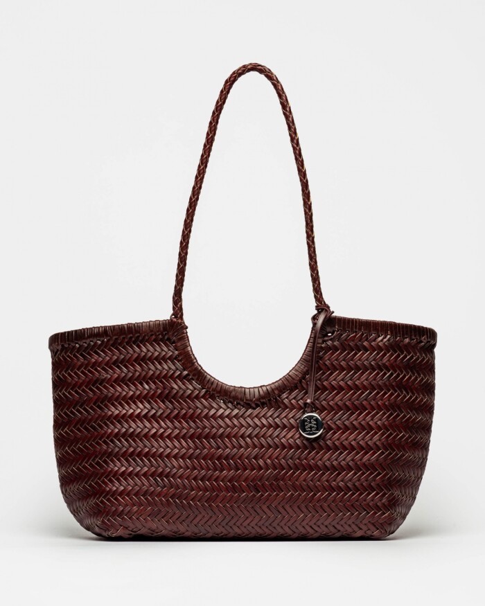Cartera al hombro Ipanema en cuero curtido natural Chocolate