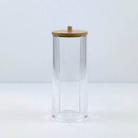 Organizador Acrílico con Tapa de Bambú Ø 7 cm - 17.5 Altura Organizador Acrílico con Tapa de Bambú Ø 7 cm - 17.5 Altura