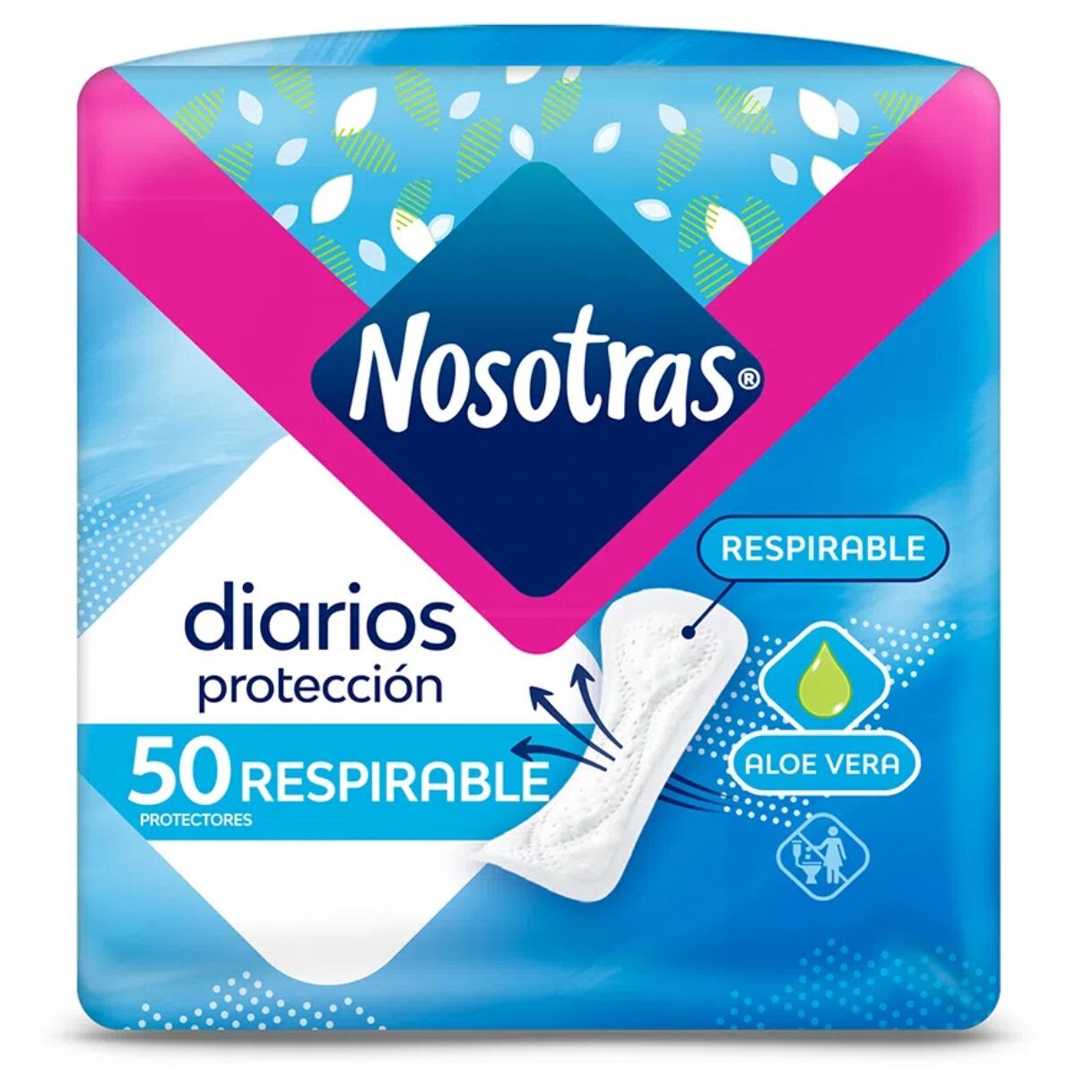 Protectores Diarios Nosotras Respirables con Alóe - X50 