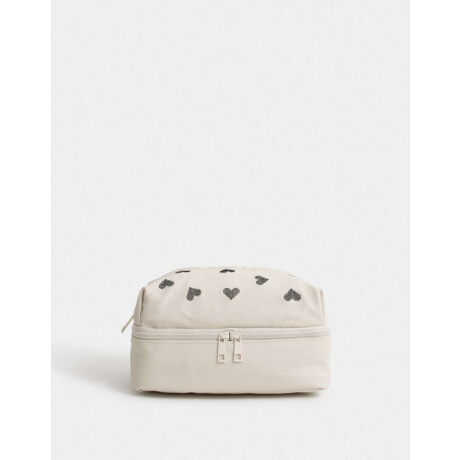 Portacosméticos Con Manija Blanco Crudo