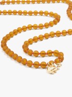 Collar Cuentas De Vidrio Con Elefante marron
