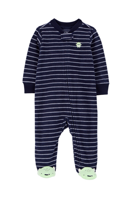 Pijama 1 pieza de micropolar, con pie, diseño monstruo Sin color