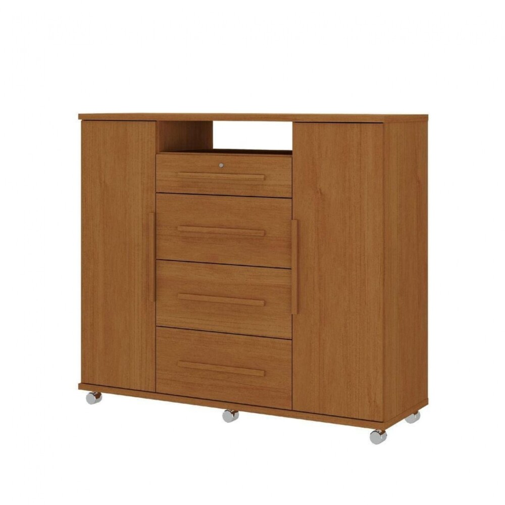 Cómoda Zapatera Versatil 2 Puertas 4 Cajones Cinamomo