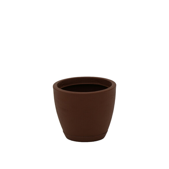 Maceta "ASTECA" Ø28,5 x 24cm. marrón con plato -TRAMONTINA TD0274