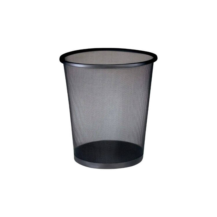 PAPELERA DE ESCRITORIO ACERO 16 LITROS NEGRO